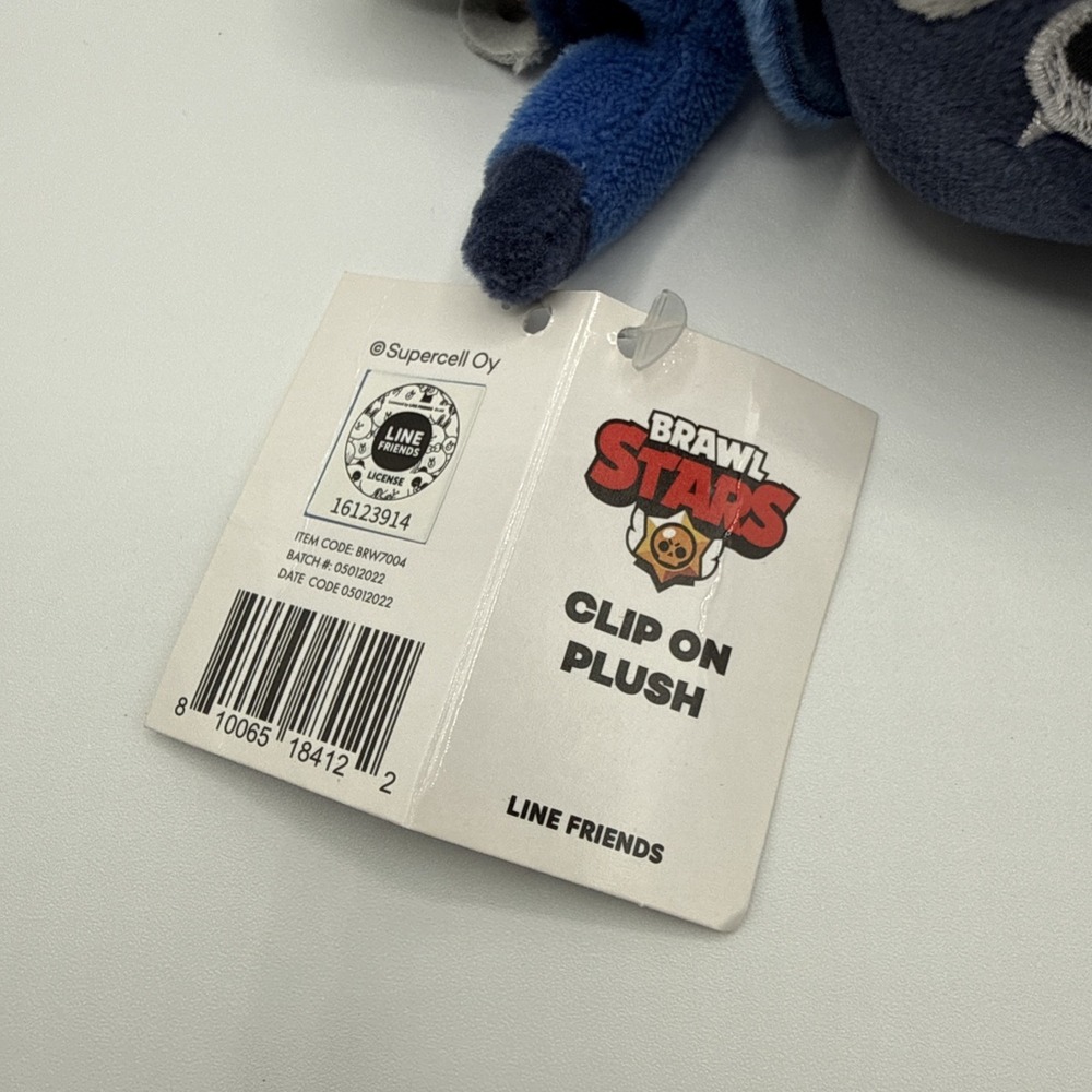 Brawl Stars Line Friends Crow Clip On Plush Key Chain 5 inch Supercell - Picture 4 of 9